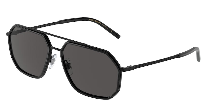 DOLCE & GABBANA DG2285 Pilot Sunglasses  110687-BLACK MATTE/BLACK 60-15-145 - Color Map black