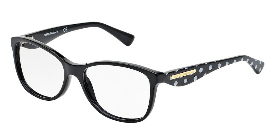 DOLCE & GABBANA GOLD LEAF DG3174 Square Eyeglasses  2877-BLACK 52-16-135 - Color Map black