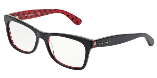 DOLCE & GABBANA POIS DG3199 Butterfly Eyeglasses  2871-BLACK/POIS BLACK/RED 53-17-140 - Color Map black
