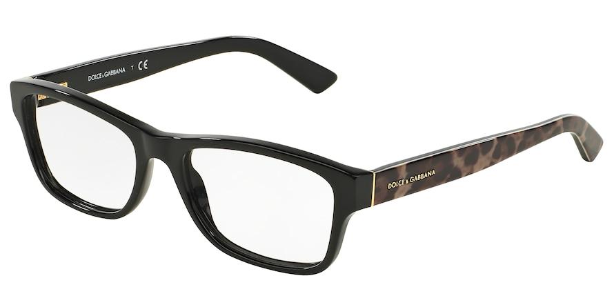 DOLCE & GABBANA ENCHANTED BEAUTIES DG3208 Rectangle Eyeglasses  2525-BLACK 52-17-140 - Color Map black