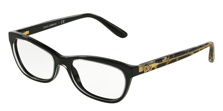 DOLCE & GABBANA DG3221 Cat Eye Eyeglasses  2917-CRYSTAL ON BLACK 51-16-140 - Color Map black