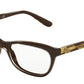 DOLCE & GABBANA DG3221 Cat Eye Eyeglasses  2918-CRYSTAL ON BROWN 53-16-140 - Color Map brown