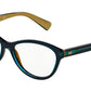 DOLCE & GABBANA DG3232 Cat Eye Eyeglasses  2958-TOP PETROLEUM ON GOLD 55-15-140 - Color Map green