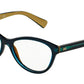 DOLCE & GABBANA DG3232 Cat Eye Eyeglasses  2958-TOP PETROLEUM ON GOLD 55-15-140 - Color Map green