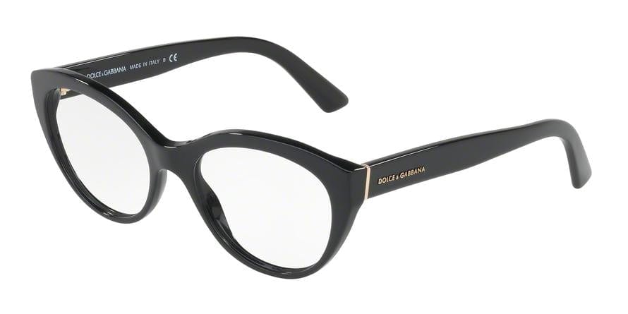 DOLCE & GABBANA DG3246 Cat Eye Eyeglasses  501-BLACK 53-18-140 - Color Map black