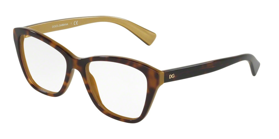 DOLCE & GABBANA DG3249 Square Eyeglasses  2956-TOP HAVANA ON GOLD 51-16-140 - Color Map gold