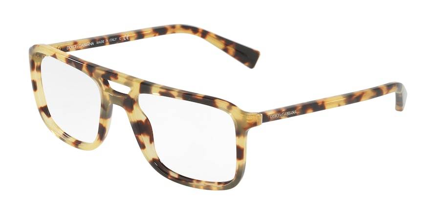 DOLCE & GABBANA DG3267 Rectangle Eyeglasses  512-CUBE HAVANA 52-18-140 - Color Map havana