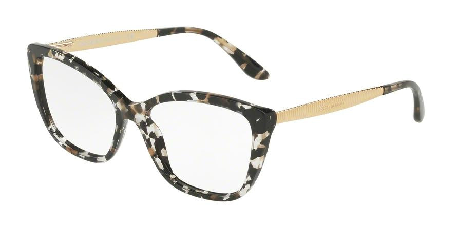 DOLCE & GABBANA DG3280F Cat Eye Eyeglasses  911-CUBE BLACK/GOLD 54-15-140 - Color Map black