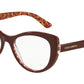 DOLCE & GABBANA DG3285F Cat Eye Eyeglasses  3205-BORDEAUX ON DAMASCUS GLITTER 54-17-140 - Color Map bordeaux
