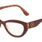DOLCE & GABBANA DG3306F Cat Eye Eyeglasses  3205-BORDEAUX ON DAMASCUS GLITTER 54-17-145 - Color Map bordeaux