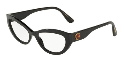 DOLCE & GABBANA DG3306F Cat Eye Eyeglasses  501-BLACK 54-17-145 - Color Map black