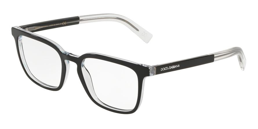 DOLCE & GABBANA DG3307 Square Eyeglasses  675-TOP BLACK ON CRYSTAL 53-19-145 - Color Map black