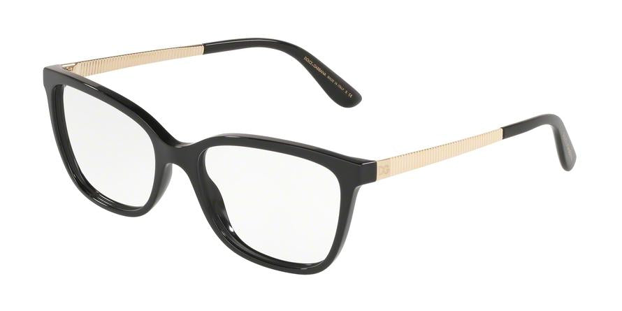 DOLCE & GABBANA DG3317F Rectangle Eyeglasses  501-BLACK 54-17-140 - Color Map black