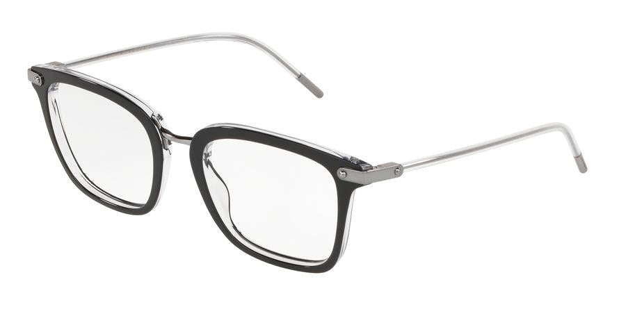 DOLCE & GABBANA DG3319 Square Eyeglasses  675-BLACK ON CRYSTAL 52-20-145 - Color Map black