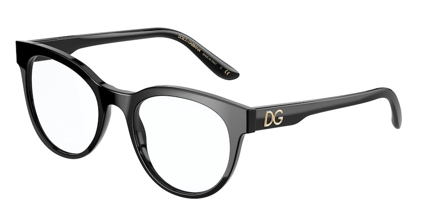 DOLCE & GABBANA DG3334 Phantos Eyeglasses  501-BLACK 52-20-145 - Color Map black