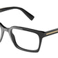 DOLCE & GABBANA DG3337 Rectangle Eyeglasses  501-BLACK 55-19-145 - Color Map black