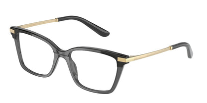 DOLCE & GABBANA DG3345 Rectangle Eyeglasses  3246-BLACK/TRANSPARENT BLACK 52-17-140 - Color Map black