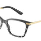 DOLCE & GABBANA DG3345 Rectangle Eyeglasses  3316-BLACK/POIS 52-17-140 - Color Map multi
