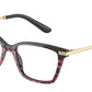 DOLCE & GABBANA DG3345 Rectangle Eyeglasses  3319-BLACK/LEO PINK 52-17-140 - Color Map multi
