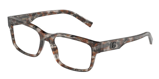 DOLCE & GABBANA DG3352F Rectangle Eyeglasses  3356-GREY HAVANA 57-20-150 - Color Map grey