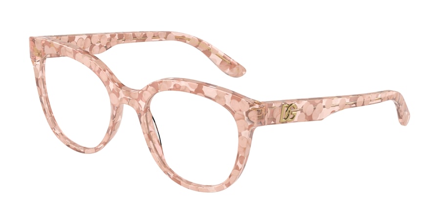 DOLCE & GABBANA DG3353 Phantos Eyeglasses  3347-ROSE BUBBLE 51-19-140 - Color Map pink