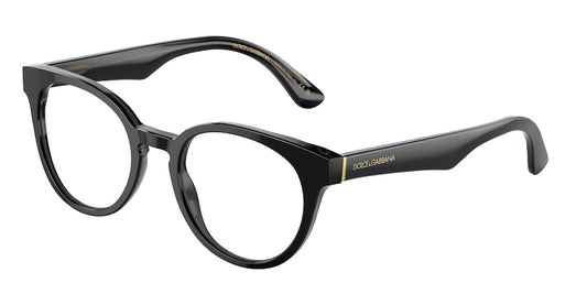 DOLCE & GABBANA DG3361 Round Eyeglasses  3246-BLACK/TRANSPARENT GREY 50-20-145 - Color Map black