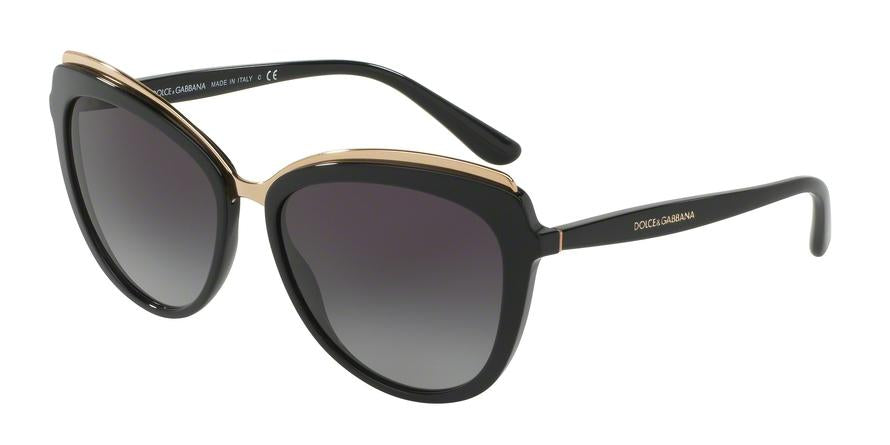 DOLCE & GABBANA DG4304F Cat Eye Sunglasses  501/8G-BLACK 57-17-140 - Color Map black