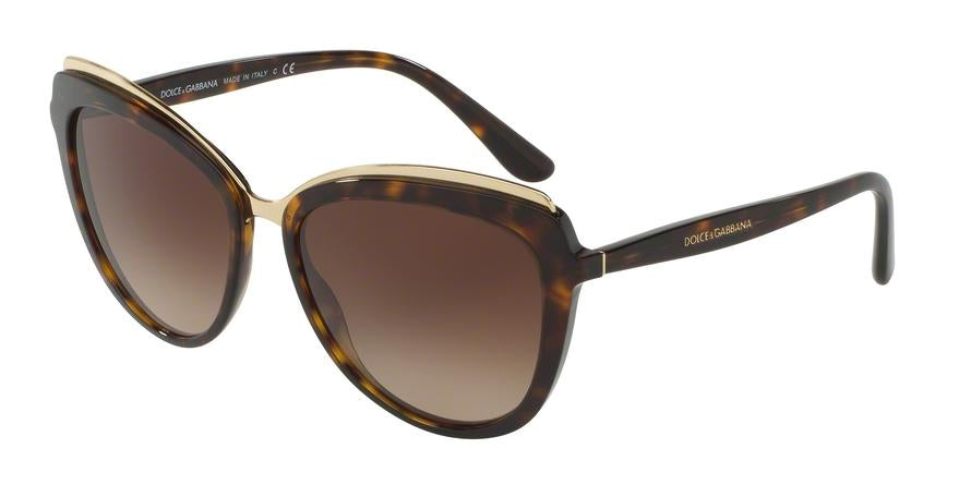 DOLCE & GABBANA DG4304F Cat Eye Sunglasses  502/13-HAVANA 57-17-140 - Color Map havana