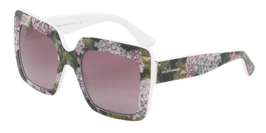 DOLCE & GABBANA DG4310 Square Sunglasses  31498H-PRINT HYDRANGEA ON WHITE 52-21-140 - Color Map white