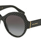 DOLCE & GABBANA DG4320 Cat Eye Sunglasses  31268G-POIS WHITE ON BLACK 56-19-140 - Color Map black