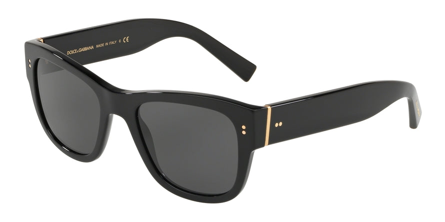 DOLCE & GABBANA DG4338F Square Sunglasses  501/87-BLACK 52-20-140 - Color Map black