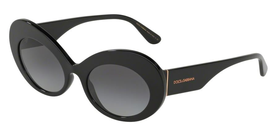 DOLCE & GABBANA DG4345 Oval Sunglasses  501/8G-BLACK 55-20-145 - Color Map black