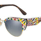 DOLCE & GABBANA DG4346 Cat Eye Sunglasses  32161G-BARROW WHITE ON HAVANA 53-17-145 - Color Map multi