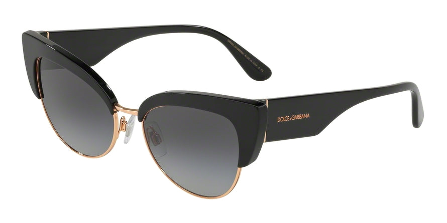 DOLCE & GABBANA DG4346 Cat Eye Sunglasses  501/8G-BLACK 53-17-145 - Color Map black