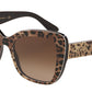 DOLCE & GABBANA DG4348 Butterfly Sunglasses  316313-LEO BROWN ON BLACK 54-20-140 - Color Map multi