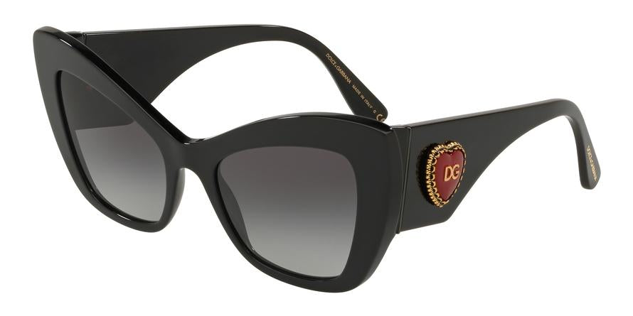 DOLCE & GABBANA DG4349F Cat Eye Sunglasses  501/8G-BLACK 54-20-140 - Color Map black
