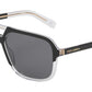 DOLCE & GABBANA DG4354F Rectangle Sunglasses  501/81-TOP BLACK ON CRYSTAL 58-15-145 - Color Map black