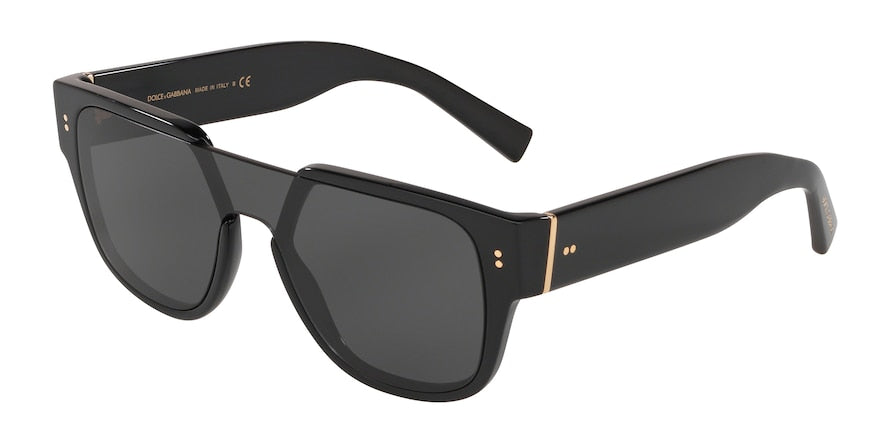 DOLCE & GABBANA DG4356F Rectangle Sunglasses  501/87-BLACK 22-122-140 - Color Map black