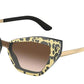 DOLCE & GABBANA DG4357F Cat Eye Sunglasses  320813-LEO GLITTER GOLD ON BLACK 29-129-140 - Color Map multi