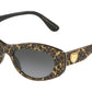 DOLCE & GABBANA DG4360F Cat Eye Sunglasses  32148G-DAMASCO GLITTER BLACK ON BLACK 53-18-140 - Color Map black