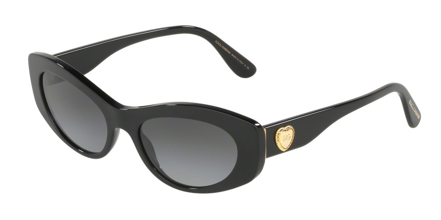DOLCE & GABBANA DG4360F Cat Eye Sunglasses  501/8G-BLACK 53-18-140 - Color Map black
