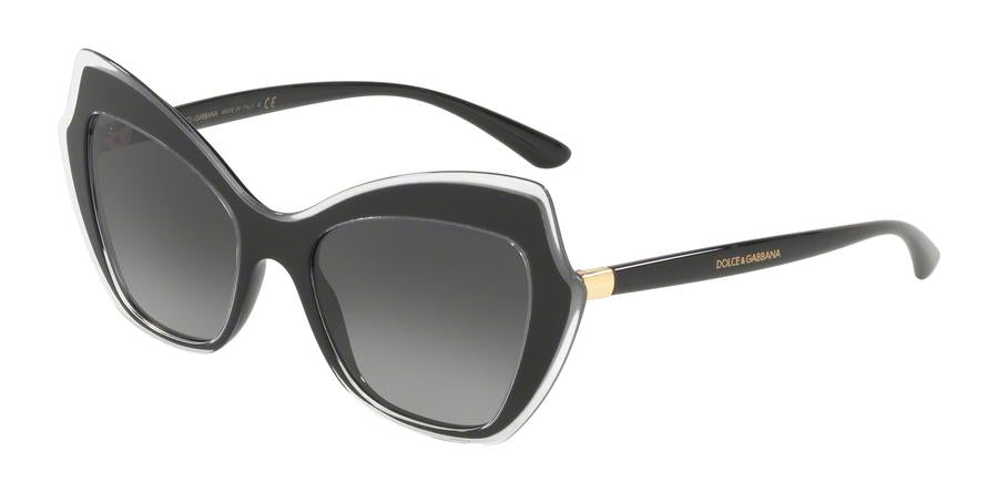 DOLCE & GABBANA DG4361 Cat Eye Sunglasses  53838G-TOP CRYSTAL ON BLACK 52-18-140 - Color Map black