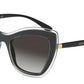 DOLCE & GABBANA DG4364 Cat Eye Sunglasses  53838G-TOP CRYSTAL ON BLACK 54-19-140 - Color Map black