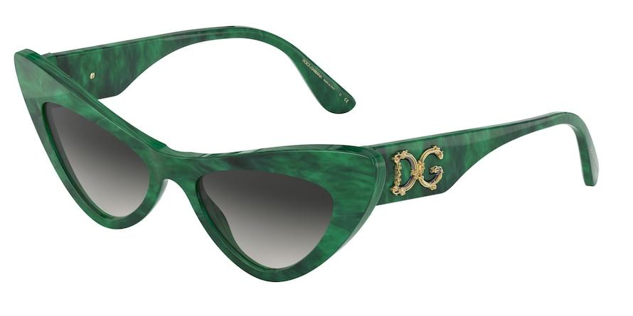 DOLCE & GABBANA DG4368F Cat Eye Sunglasses  32308G-MALACHITE GREEN 52-19-145 - Color Map green