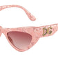 DOLCE & GABBANA DG4368F Cat Eye Sunglasses  323113-MADREPERLA PINK 52-19-145 - Color Map pink