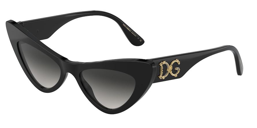 DOLCE & GABBANA DG4368F Cat Eye Sunglasses  501/8G-BLACK 52-19-145 - Color Map black