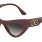 DOLCE & GABBANA DG4368 Cat Eye Sunglasses  32348G-DAMASCO BLACK ON BORDEAUX 52-18-145 - Color Map bordeaux