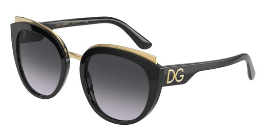 DOLCE & GABBANA DG4383F Butterfly Sunglasses  501/8G-BLACK 54-21-145 - Color Map black