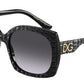 DOLCE & GABBANA DG4385 Square Sunglasses  32888G-BLACK TEXTURE COCCO 58-18-145 - Color Map black