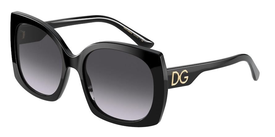 DOLCE & GABBANA DG4385 Square Sunglasses  501/8G-BLACK 58-18-145 - Color Map black